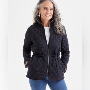 Style & Co women’s Quilted Tie-Waste Zip Jacket